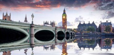 Dusk at Westminster Bridge and Big Ben in London